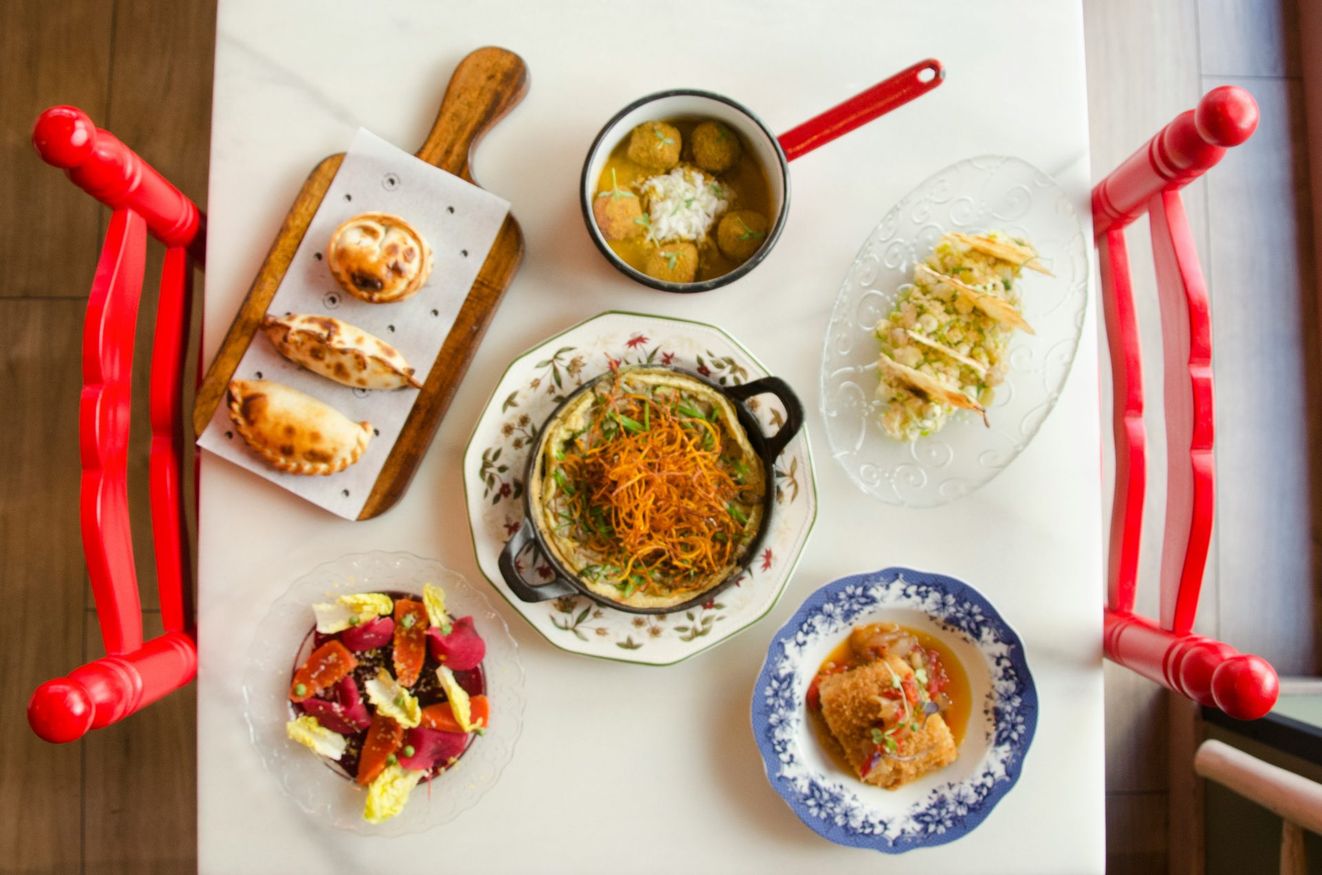 cook dishes on table